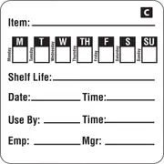 Hygiplas Freezable Food Prep Label 2'' (Roll 500)