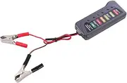 Smart Battery Tester Detector with LED Light Accurate Battery Analyzer and Measurer for Car and RV Batteries Black