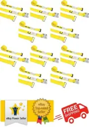 US Cargo Control E-Track Cam Buckle Straps 10-Pack, 2 Inch x 12 Foot Heavy Duty