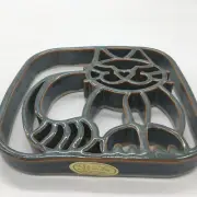 Bay Pottery Cat Trivet Decor Since 1978 Handmade in Virginia Ceramic New
