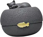 Generic Cat Memorial Urn Funeral Box, Pet Remembrance Container Premium Practical, Sturdy, Resin Animal Pet Urn Angel Cat Memorial