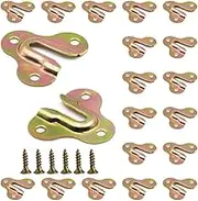 Adiyer 20pcs Zinc Yellow Keyhole Hangers Mirror Picture Frame Hangers Mug Key Coat Hanging Rack Wooden Board Wall Mount Single Keyhole Hanging Plate