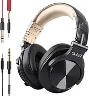 CLAW SM50 GD Professional Studio Monitoring DJ Headphones with Detachable 2.8m Coiled & 1.2m Straight Cables (Black Gold)
