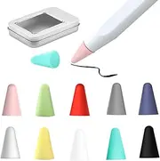 JanCalm for Apple Pencil Tips Cover,(10 Colors) Premium Silicone Slim Lightweight Thin Protective Case Noiseless Drawing for Apple Pencil 1st Gen/Pencil (2nd Generation) (10 Pcs,Box Pack)