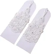 [VOMZIKL] Lace Gloves, Silk Gloves, Women's Lace Gloves, Tulle Gloves
