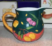 Bella Casa by Ganz Potbelly Juice Water Pitcher. Handpainted. 2 Quarts. NWT