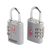Korjo TSA Combination Lock - Duo Pack (2 Locks) - Grey