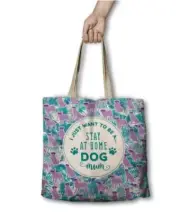 Stay At Home Dog Mum~ Dogs on the run ~ Reusable Grocery Bag Lisa Pollock