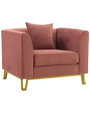 Armen Living Everest Blush Upholstered Sofa Accent Chair