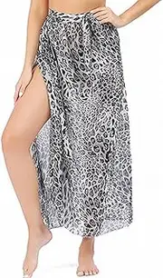 [TBSCWYF] Women's Beach Dresses Long Sarong Cover Up Swimsuit Cover Up Chiffon Wrap Skirts Summer Beach Wrap Sarong Cover Up Chiffon Swimsuit Wrap Skirts