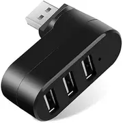 Ultra-Fast 3-Port USB 2.0 Hub Splitter Adapter - Rotatable Design for Flexible Positioning, Compatible with Laptop, PC, Windows, Mac, Linux, Essential Accessory for Multi-Device Connectivity,