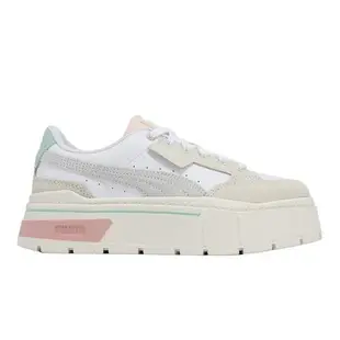 Puma 休閒鞋 Mayze Stack Luxe Wns 女鞋 米白 粉紅 厚底 增高 麂皮 鬆糕鞋 38985304