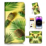 ( For iPod Touch 5 6 7 ) Wallet Flip Case Cover AJ26349 Pineapple