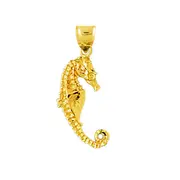 14K Gold 20MM 3D Seahorse Charm