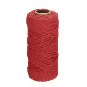 4mm x 87 Yard Red Cotton Macrame Rope, Single Strand Macrame Cord