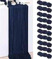 DREAMBOAT 10 Pack Navy Blue Cheesecloth Table Runner 20x120 Inch Boho Gauze Table Runner 10Ft Long Rustic Cheese Cloth Table Runner for Wedding Baby Bridal Shower Birthday Party Decorations