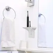 Socket Extension, Wall Mount for Space Saving Kitchen Organisation, Standard Vertical Duplex Decorative Socket Rack for Smart Home Speakers, Bathroom