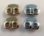 Lot 10 20 30 Metal 7mm Holes Dual Double Stoppers Locks Slider Laces String Cord