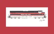 Iowa Interstate ES44AC Rock Island Heritage 11"x17" Matted Print Fletcher signed