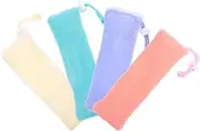 DECORNIJIA 4Pcs Soap Foaming Bags Exfoliating Mesh Holders for Handmade Soap Facial Cleansers Body Wash Portable Pouches for Travel Soft Net Design Soap Saver