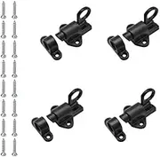 Spring Door Lock, 4 Pack Self Closing Gate Latch, Heavy Duty Door Lock Bolt Gate Latch, Spring Locks Slide Latch Lock with Screws for Window, Gate and Cabinet Black
