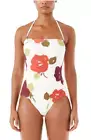 Kate Spade New York L65747 Ivory Just Rosy Bandeau One-Piece Swimsuit Size M