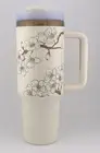 Personalized 40oz Tumbler with Handle and Straw, Laser Engraved Cup, Custom Name