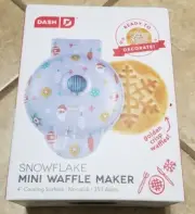 Dash Snowflake 4” Mini Waffle Maker