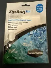 Seachem Zip Media Bag Small Mesh Filter Bag Corrosion Proof Zipper (12.5"x5.5")