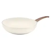 GreenPan Wood-Be 28cm/3.57L Wok Cream White