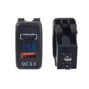 USB Car Charger Socket Type-C QC3.0 Port Voltmeter For Toyota Tacoma FJ Tundra (for: Toyota)
