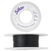 Thread, Silkon #2 Medium Weight Black Bonded Nylon Beading 20 Yard Spool