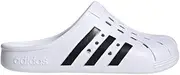 [adidas] Unisex Adilette Clog Slide Sandal, White/Black/White, 13 US Men