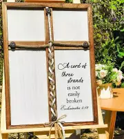 Three Strands Cord Wedding Unity Sign, 16 × 22In a Cord of Three Strands Unity R