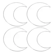 8 Inch Moon Dream Catcher Rings, 4 Pcs Wreath Floral Ring Hoop, Light Silver