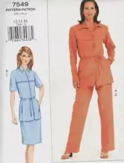 PATTERN Vogue Sewing Woman Easy Sz 12-16 Jacket Skirt Pants Belt 2002 NEW