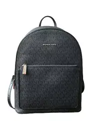 Michael Kors timeless monogram padded tech compartment Adina Black LG Backpack