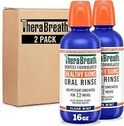 TheraBreath Healthy Gums Periodontist Formulated 24-Hour Oral Rinse with CPC, Clean Mint, 16 Ounce (Pack of 2)