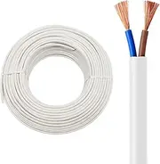 16 Gauge 2 Core Electrical Wire 1.5mm² Pure Copper Wire Core Flexible PVC 30~130FT Cable Waterproof Antifreeze Flame Retardant Electronic Wire Home Office Equipment Connection Wire(50FT(16M),Black-1.5