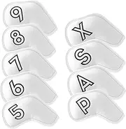 Montela Golf Iron Covers,Golf Iron Head Covers Leather Golf Iron Covers Set 9pcs Golf Iron Headcovers,Golf Club Head Covers for Iron Club Fit All Brands Titleist,Callaway,Taylormade