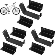 3Pack Heavy Duty Bike Wall Mount Rack - Horizontal Garage Storage Hooks with Pedal Grips | Wall-Mounted Bicycle Stand for Garage/Car/House | Secure Bike Pedals & Frame Storage Solution