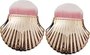 DECORNIJIA 2pcs Rose Gold Multifunctional Powder Brush for Makeup Nail Art Cleaning for Professional Manicure Use Easy Dust Removal Convenient Carrying