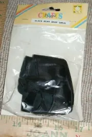 Toy Bear Doll Shoes Black Snap Closure Fast Shipping