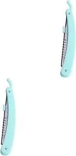 TOVINANNA 2sets Women's Razor Blade Eyebrow Razor Mini Portable Eyebrow Trimmer Stainless Steel Skid Handle Makeup Tool 11pcs*2 Random Color