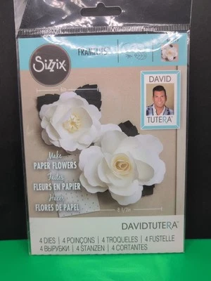 NEW David Tutera Large Rose Sizzix Framelits #662399 Set of 4 Metal Dies