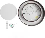 LED Ceiling Light Fixture Walnut Wood Grain Flush Mount Round Light 3 Color Changeable Remote Control Eye Care Energy Efficient for Dining Room Living Room Bedroom (40cm)