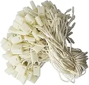SENRISE Hang Tag Nylon String for Clothes Brand Tag Price - 200pcs Disposable Black With Snap Lock Pin (Beige)