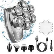 7D Head Shavers LED Display Detachable Head Trimmers Dry Wet Bald Head Shavers