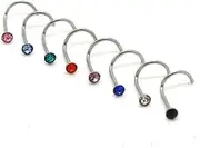 [WOFASHPURET] Diverse Colors Nose Studs Set 10pcs Rhinestone Nose Rings Fashion Stainless Steel Bar Studs for Occasions