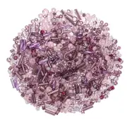 1000 Pcs Mixed Glass Seed Beads Glass Bugle Beads, 1-4mm Beads, Dark Purple